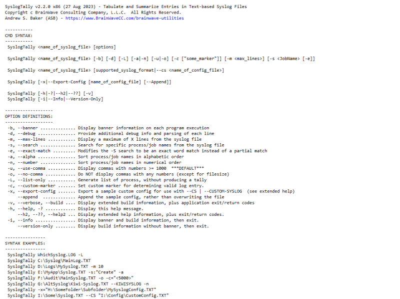 BrainWave SyslogTally 2.2.0.250 full